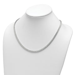 14k White Gold 26 1/5 carat Lab Grown Diamond VS+ F+ Complete Round 20 inch Straight Tennis Necklace