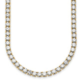 14k 27 1/4 carat Lab Grown Diamond VS+ F+ Complete Round 18 inch Straight Tennis Necklace