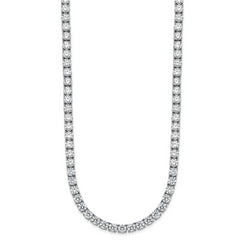 14k White Gold 32 5/8 carat Lab Grown Diamond VS/SI+ G+ Complete Round 18 inch Straight Tennis Necklace