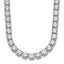 14k White Gold 49 carat Lab Grown Diamond VS+ F+ Complete Round 20 inch Straight Tennis Necklace