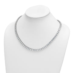 14k White Gold 62 1/4 carat Lab Grown Diamond VS/SI+ G+ Complete Round 20 inch Straight Tennis Necklace