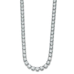 14k White Gold 83 carat Lab Grown Diamond VS/SI+ G+ Complete Round 22 inch Straight Tennis Necklace