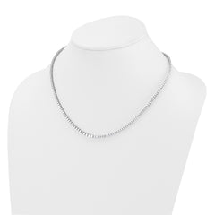 14k White Gold 5 3/8 carat Lab Grown Diamond VS/SI+ G+ Complete Round 18 inch Graduated Tennis Necklace