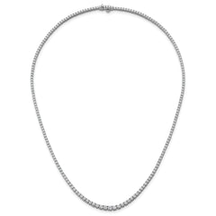 14k White Gold 5 3/8 carat Lab Grown Diamond VS+ F+ Complete Round 18 inch Graduated Tennis Necklace
