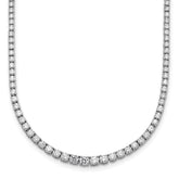 14k White Gold 5 3/8 carat Lab Grown Diamond VS+ F+ Complete Round 18 inch Graduated Tennis Necklace