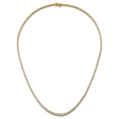 14k 5 3/8 carat Lab Grown Diamond VS+ F+ Complete Round 18 inch Graduated Tennis Necklace