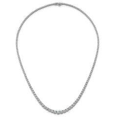 14k White Gold 9 7/8 carat Lab Grown Diamond VS/SI+ G+ Complete Round 18 inch Graduated Tennis Necklace