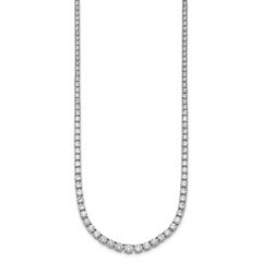 14k White Gold 14 1/2 carat Lab Grown Diamond VS+ F+ Complete Round 18 inch Graduated Tennis Necklace