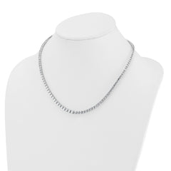 14k White Gold 14 1/2 carat Lab Grown Diamond VS/SI+ G+ Complete Round 18 inch Graduated Tennis Necklace