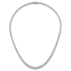 14k White Gold 18 7/8 carat Lab Grown Diamond VS+ F+ Complete Round 18 inch Graduated Tennis Necklace