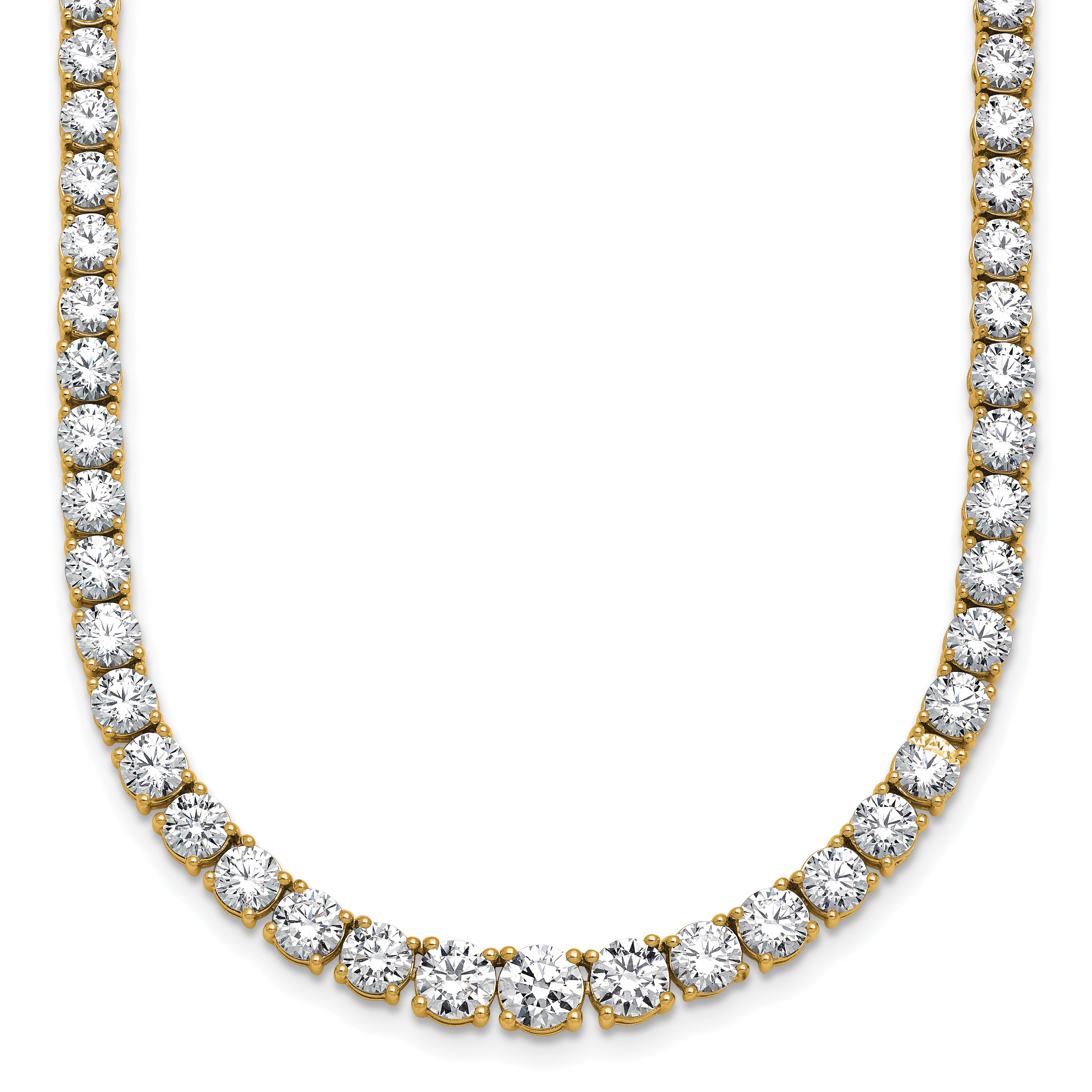 14k 18 7/8 carat Lab Grown Diamond VS+ F+ Complete Round 18 inch Graduated Tennis Necklace
