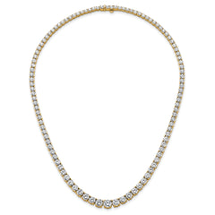 14k 28 1/2 carat Lab Grown Diamond VS/SI+ G+ Complete Round 18 inch Graduated Tennis Necklace