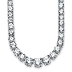 14k White Gold 40 3/8 carat Lab Grown Diamond VS/SI+ G+ Complete Round 20 inch Graduated Tennis Necklace