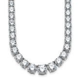 14k White Gold 40 3/8 carat Lab Grown Diamond VS+ F+ Complete Round 20 inch Graduated Tennis Necklace