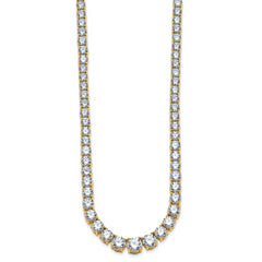 14k 40 3/8 carat Lab Grown Diamond VS+ F+ Complete Round 20 inch Graduated Tennis Necklace