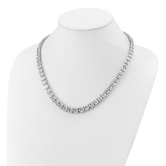 14k White Gold 72 3/8 carat Lab Grown Diamond VS+ F+ Complete Round 20 inch Graduated Tennis Necklace