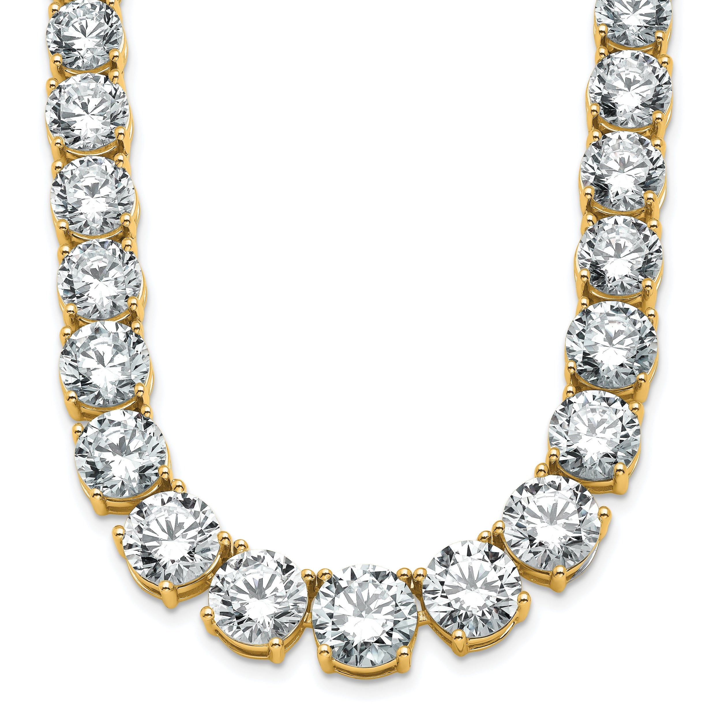 14k 72 3/8 carat Lab Grown Diamond VS/SI+ G+ Complete Round 20 inch Graduated Tennis Necklace