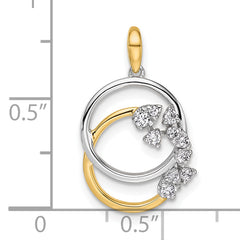 14K Two-tone Polished 1/5 carat Diamond Intertwined Circles Pendant