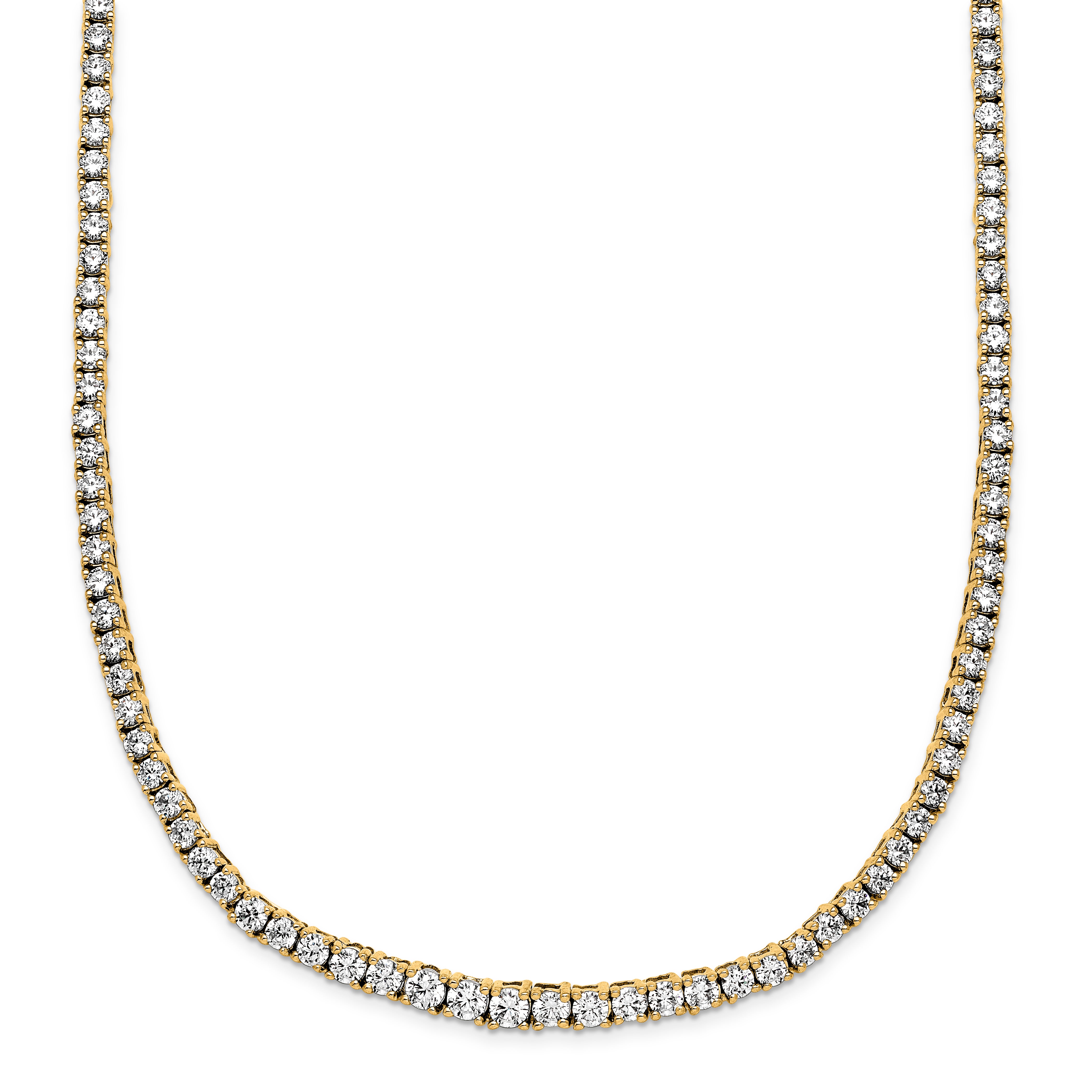 14k 5 carat Lab Grown Diamond VS/SI+ G+ Complete 18 inch Graduated Tennis Necklace