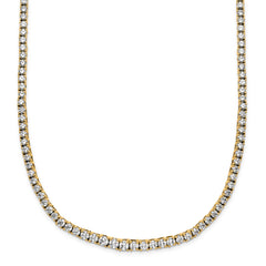 14k 5 carat Lab Grown Diamond VS/SI+ G+ Complete 18 inch Graduated Tennis Necklace