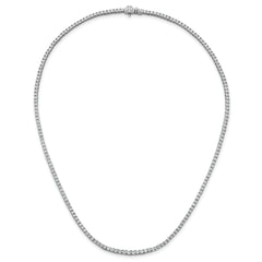 14k White Gold 5 carat Lab Grown Diamond VS/SI+ G+ Complete 18 inch Graduated Tennis Necklace