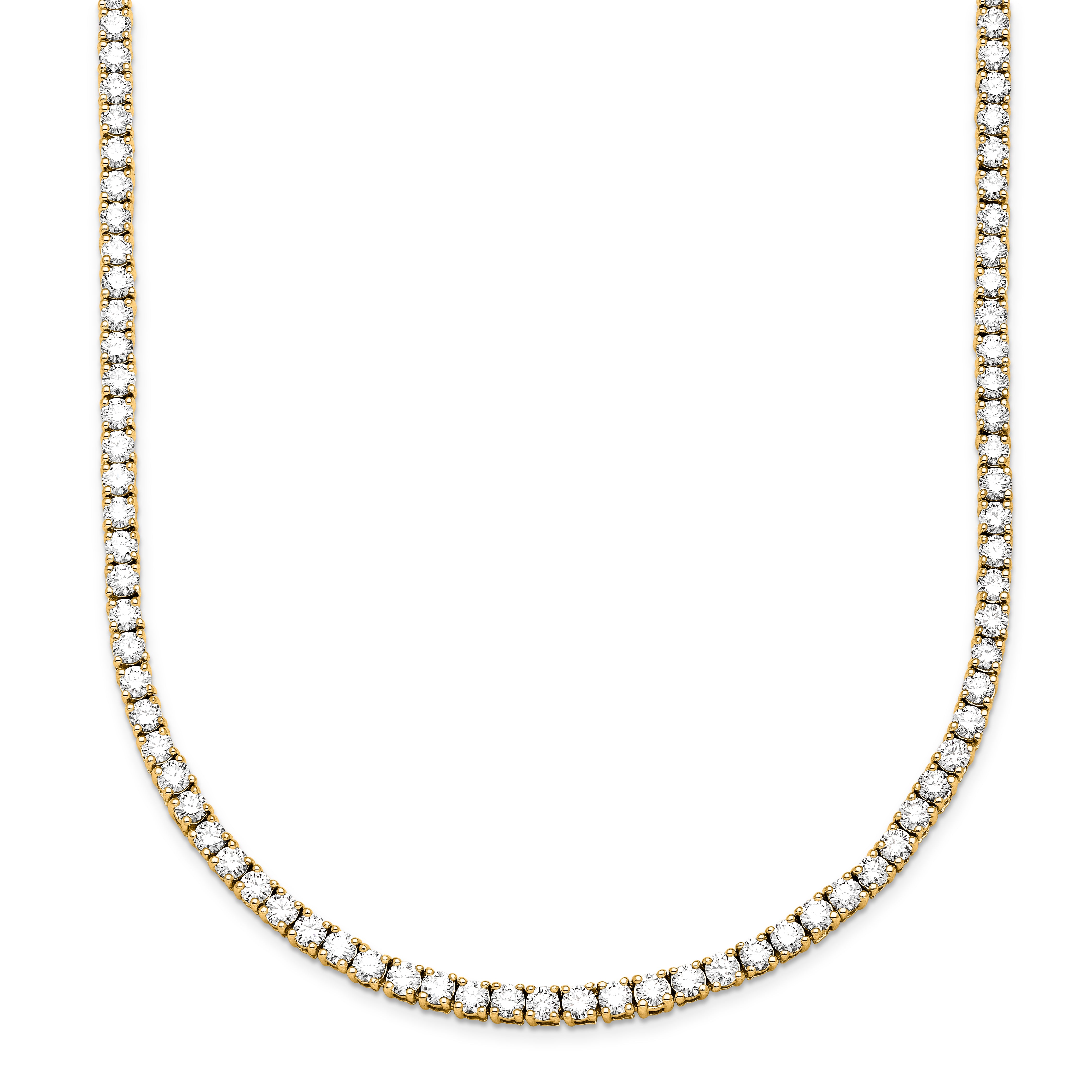 14k 6 carat Lab Grown Diamond VS/SI+ G+ Complete 18 inch Graduated Tennis Necklace