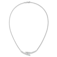 14k White Gold 3 carat Lab Grown Diamond VS/SI+ G+ Complete 18 inch Fashion Bar Necklace