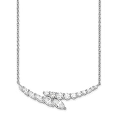 14k White Gold 3 carat Lab Grown Diamond VS/SI+ G+ Complete 18 inch Fashion Bar Necklace