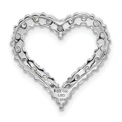 14k White Gold 1 carat Lab Grown Diamond VS/SI+ G+ Complete Heart Chain Slide Pendant