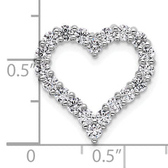 14k White Gold 1 carat Lab Grown Diamond VS/SI+ G+ Complete Heart Chain Slide Pendant