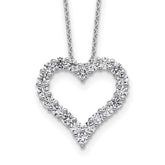 14k White Gold 1 carat Lab Grown Diamond VS/SI+ G+ Complete 18 inch Heart Pendant Necklace