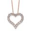 14k Rose Gold 1 1/2 carat Lab Grown Diamond VS/SI+ G+ Complete 18 inch Heart Pendant Necklace