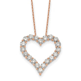 14k Rose Gold 2 carat Lab Grown Diamond VS/SI+ G+ Complete 18 inch Heart Pendant Necklace