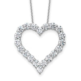 14k White Gold 4 carat Lab Grown Diamond VS+ F+ Complete 18 inch Heart Pendant Necklace