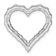 14k White Gold 3 carat Lab Grown Diamond VS/SI+ G+ Complete Heart Chain Slide Pendant