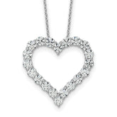 14k White Gold 3 carat Lab Grown Diamond VS/SI+ G+ Complete 18 inch Heart Pendant Necklace
