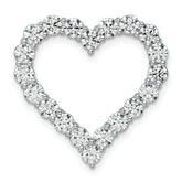 14k White Gold 3 carat Lab Grown Diamond VS+ F+ Complete Heart Chain Slide Pendant