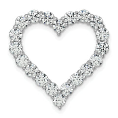 14k White Gold 3 carat Lab Grown Diamond VS/SI+ G+ Complete Heart Chain Slide Pendant