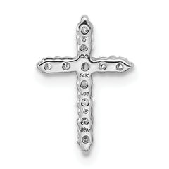 14k White Gold 1/5 carat Lab Grown Diamond VS/SI+ G+ Complete Cross Chain Slide Pendant