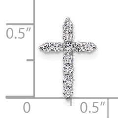 14k White Gold 1/5 carat Lab Grown Diamond VS/SI+ G+ Complete Cross Chain Slide Pendant