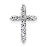 14k White Gold 1/5 carat Lab Grown Diamond VS/SI+ G+ Complete Cross Chain Slide Pendant