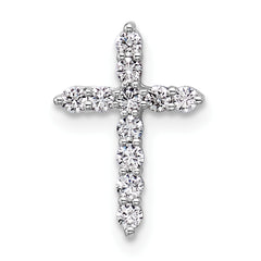 14k White Gold 1/5 carat Lab Grown Diamond VS/SI+ G+ Complete Cross Chain Slide Pendant