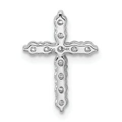 14k White Gold 1/3 carat Lab Grown Diamond VS/SI+ G+ Complete Cross Chain Slide Pendant