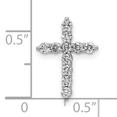 14k White Gold 1/3 carat Lab Grown Diamond VS/SI+ G+ Complete Cross Chain Slide Pendant