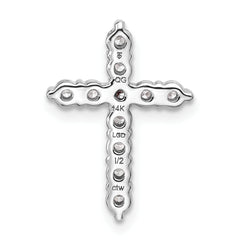 14k White Gold 1/2 carat Lab Grown Diamond VS/SI+ G+ Complete Cross Chain Slide Pendant