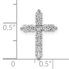 14k White Gold 1/2 carat Lab Grown Diamond VS/SI+ G+ Complete Cross Chain Slide Pendant