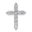 14k White Gold 1/2 carat Lab Grown Diamond VS+ F+ Complete Cross Chain Slide Pendant