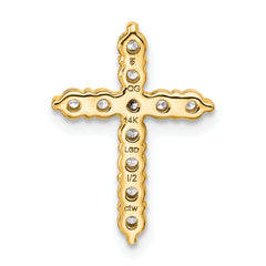 14k 1/2 carat Lab Grown Diamond VS/SI+ G+ Complete Cross Chain Slide Pendant