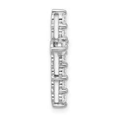 14k White Gold 4 carat Lab Grown Diamond VS+ F+ Complete Cross Chain Slide Pendant