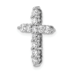 14k White Gold 1 carat Lab Grown Diamond VS/SI+ G+ Complete Cross Chain Slide Pendant